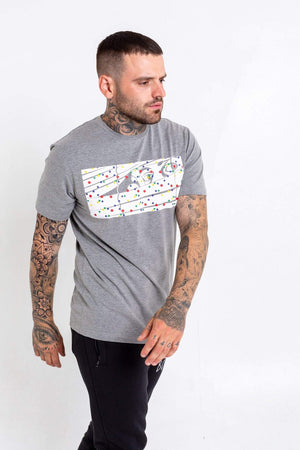Rainbow Dotted Bookey Classic T-Shirt - Grey - Bookey Clothing - Streetwear