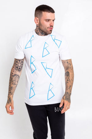 'B' Checkered T-Shirt - White - Bookey Clothing - Streetwear