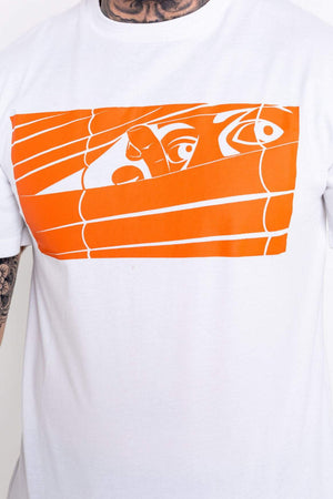 Orange Logo Bookey Classic T-Shirt - White - Bookey Clothing - Streetwear
