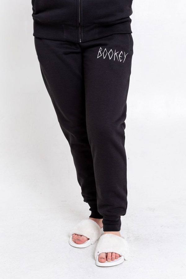Black Bookey Classic Jog Pants - Womens Fit - Bookey Clothing - Streetwear