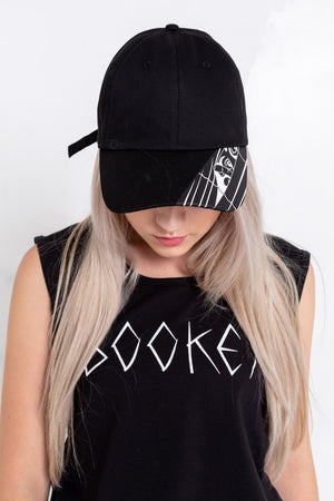 Black Bookey illustrated Peak Cap - Bookey Clothing - Streetwear