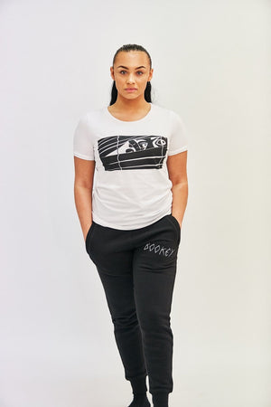 Black Logo Bookey Classic T-Shirt - White Womens Fit - Bookey Clothing - Streetwear