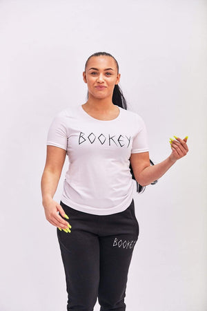 Bookey Statement  T-Shirt - White Womens Fit - Bookey Clothing - Streetwear
