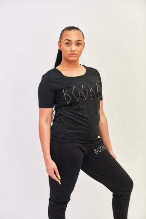 Bookey Lux Statement T-Shirt - Black Womens Fit - Bookey Clothing - Streetwear