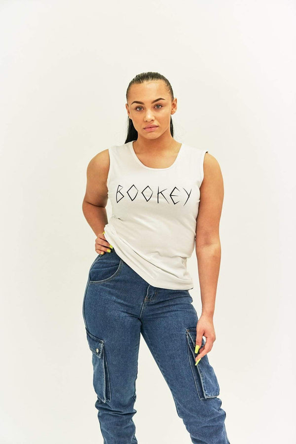 Bookey Statement Vest - White Womens Fit - Bookey Clothing - Streetwear