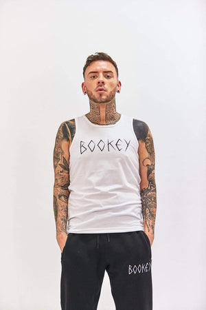 Bookey Statement Vest - White Mens Fit - Bookey Clothing - Streetwear